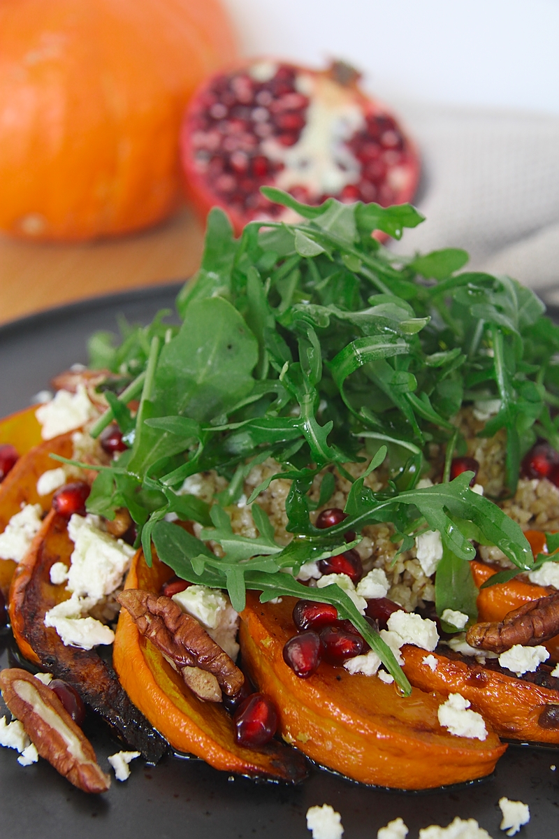 Salade de potimarron rôti, boulgour et feta